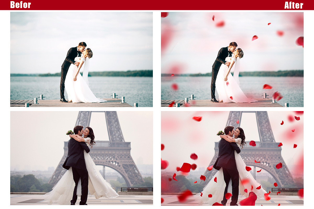 55 Falling Petals Photo Overlays, a Layer Style Add-On by OverlayBox (Photo 2 of 5)