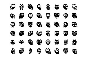 48 Owl Vector Icons