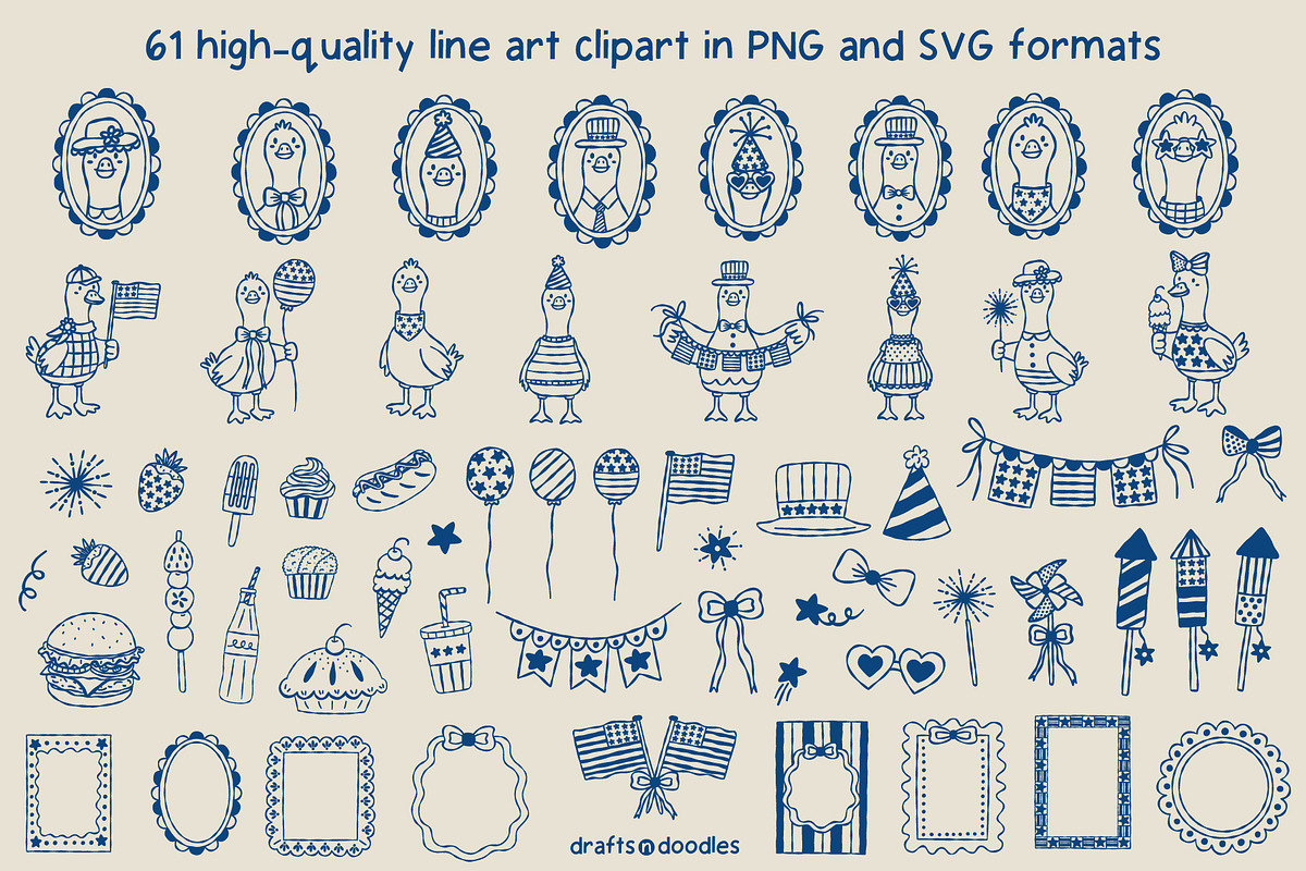 4th of July Preppy Patriotic Bundle, an Object Illustration by Drafts n Doodles (Photo 4 of 14)