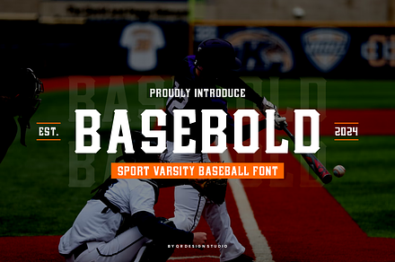 Basebold Sport Varsity Baseball Font, a Serif Font by QR Design Studio