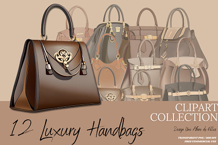Luxury Handbags Clipart Collection