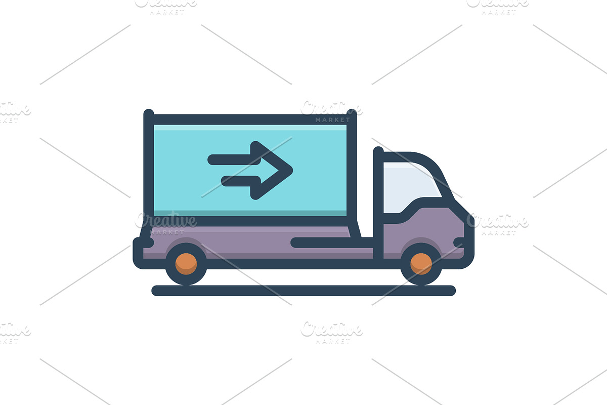 Moved truck color icon, a Duotone Icon by Creative priyanka