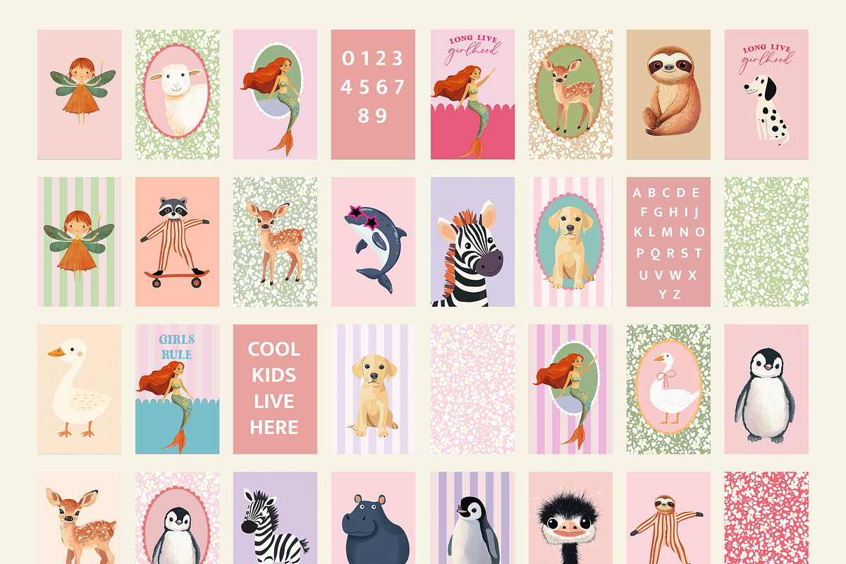 Girls Nursery Prints Bundle, a Background Graphic by Artemsky (Photo 7 of 13)