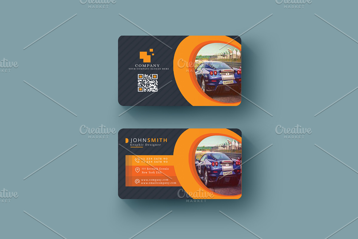 Abstract Business Card Template, a Business Card Template by Design with Qurat (Photo 4 of 4)