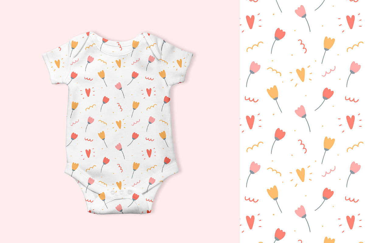 Kids cute floral seamless pattern, a Pattern Graphic by hanifa_design (Photo 4 of 10)