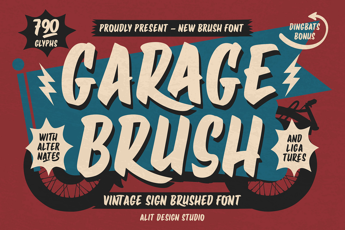 Garage Brush Font, a Handwritten Font by alit design (Photo 1 of 15)