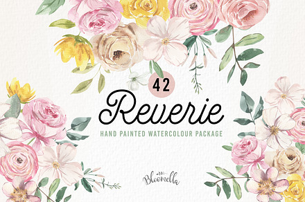 Pink Floral Watercolor Clipart