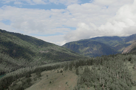 Blue river Katun between mountains of Ak-Kem valley in Altai, a Nature Photo by TravelFlow