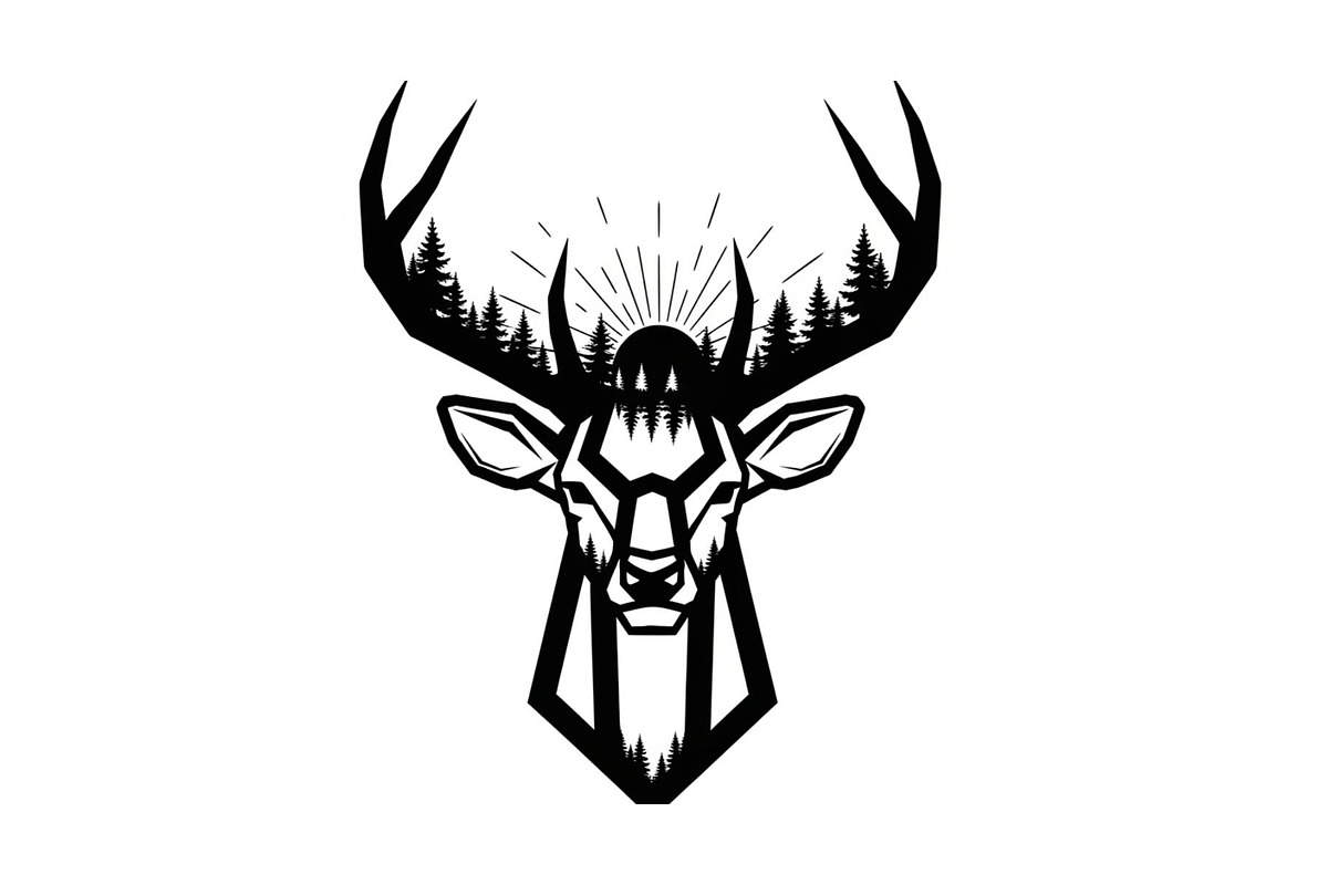 Artistic Geometric Deer Head Bundle, an Illustration by yasushie (Photo 6 of 31)