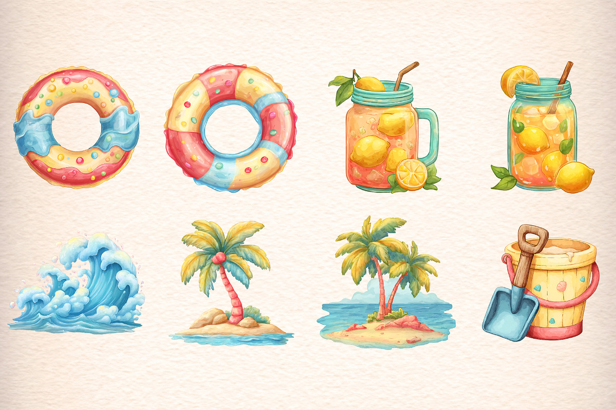 Beach Clip Art Bundle, an Illustration by Digital Artistic99 (Photo 3 of 11)