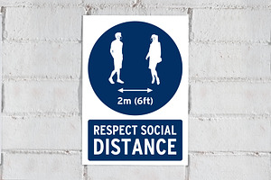 Respect social distance, Covid-19