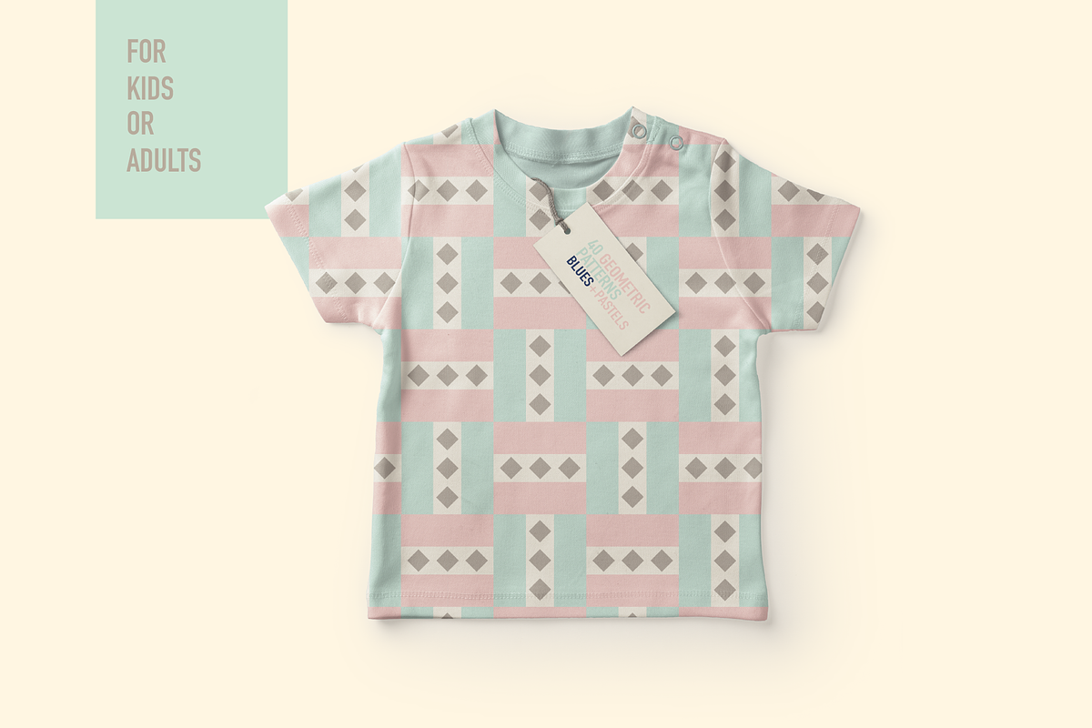 40 Geometric Patterns Blues+Pastels, a Pattern Graphic by Suphansa (Photo 7 of 12)