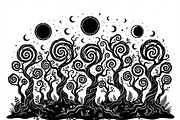 50 Mystical Galaxy Forest Silhouette, a Technology Illustration by Amazin_art (Thumbnail 3 of 26)