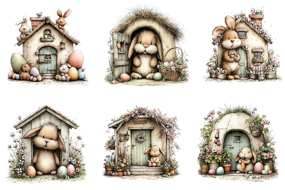 Easter Bunny House Clipart, an Illustration by Dream Creation (Photo 2 of 6)