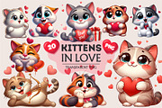 Cartoon cat in love. Valentine's Day, an Animal Illustration by KENO Mascots (Thumbnail 1 of 8)