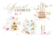 Watercolor Clipart-SPECIAL CELEBRATE, a Decorative Illustration by Beigetime (Thumbnail 6 of 10)