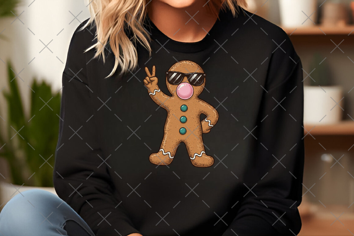 Gingerbread Christmas Blowing Bubble, an Illustration by Craft Nest (Photo 3 of 6)