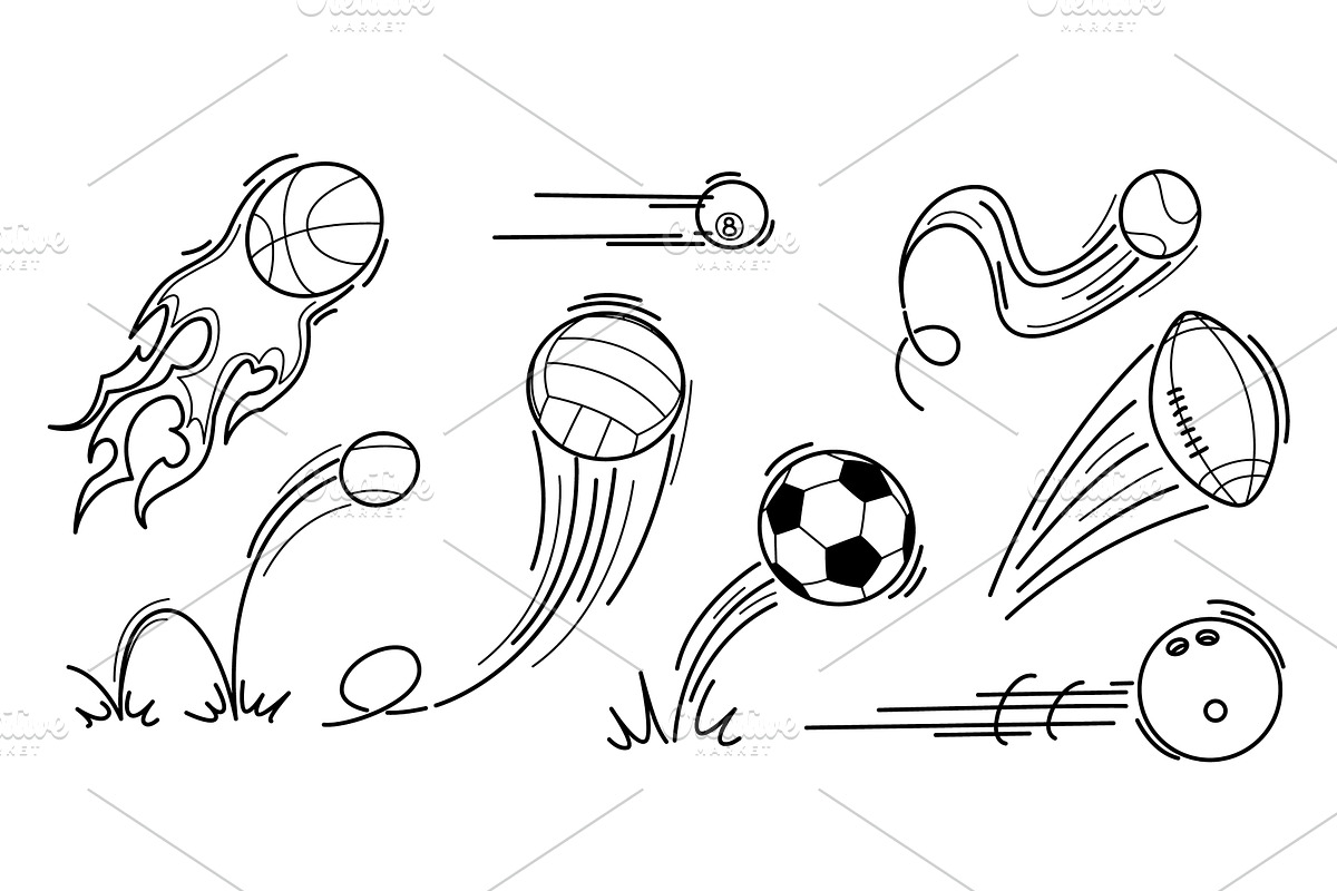 Ball bounces spiral trajectory with, a Sport Illustration by art PVP - market