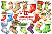 Christmas Stokings Clipart, an Illustration by Dream Creation (Thumbnail 1 of 6)