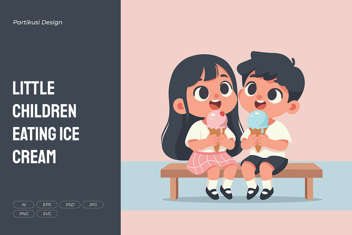 Little Children Eating Ice Cream, a Person Illustration by Partikusi Design (Photo 1 of 3)