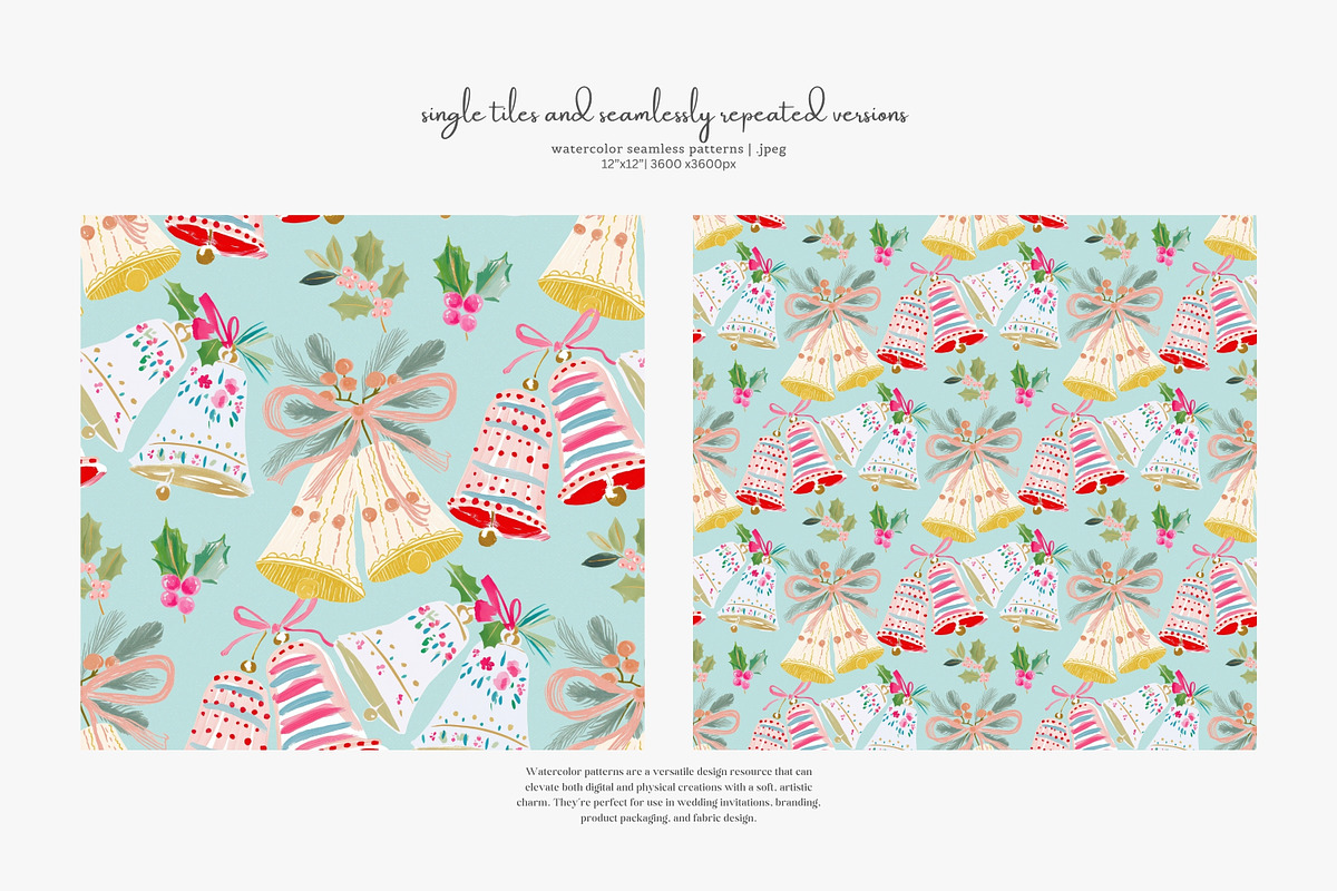 pastel Christmas seamless patterns, a Pattern Graphic by Patishop Art (Photo 9 of 10)