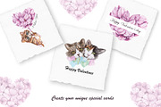 Valentine's Day Watercolor Cats, an Animal Illustration by TanataDesign (Thumbnail 8 of 10)