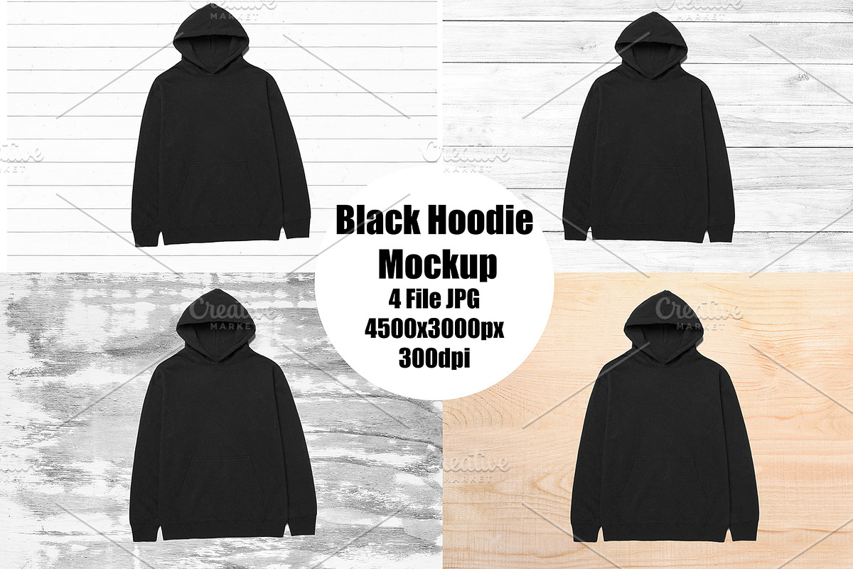 Black Hoodie Mockup, Gildan Flat Lay, a Hoody Mockup by VetalStock (Photo 1 of 3)
