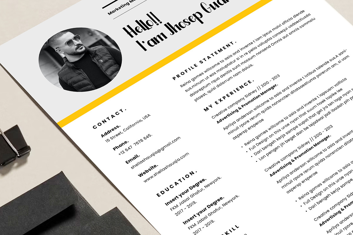 Modern Resume Template | Word, Canva, a Resume Template by Occy Design (Photo 4 of 4)