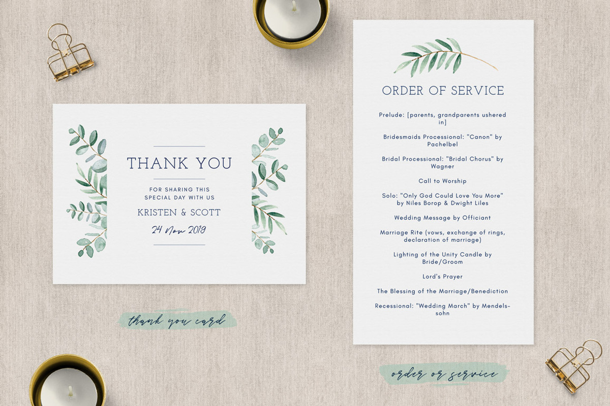 Eucalyptus Wedding Invitation Suite, an Invitation Template by ClementineCreative (Photo 4 of 10)