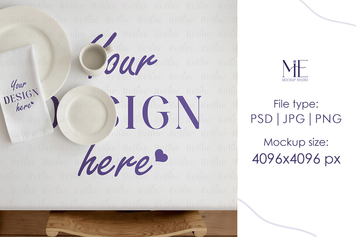 Table Cloth Mockup Tablecloth Napkin, a Household Mockup by Mie Mockup Studio (Photo 3 of 10)