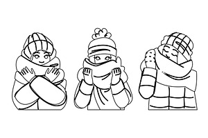 cozy winter scarf vector, a Person Illustration by pikepicture