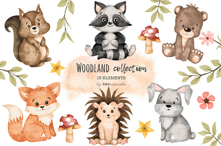 Woodland Clipart, Woodland Animals