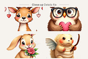 Ugly Cute Valentine Animal Clipart, an Animal Illustration by Artnoy (Thumbnail 3 of 8)