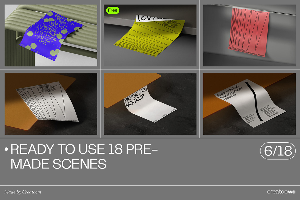 (32) Poster & Paper mockups, a Mockup by Creatoom