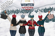 Winter Besties Portrait Creator, an Illustration by Gaynor Carradice Designs (Thumbnail 1 of 6)