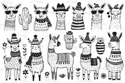 Doodle Llama SVG Clipart Set, lama I, an Animal Illustration by PassionPNGcreation (Thumbnail 1 of 5)