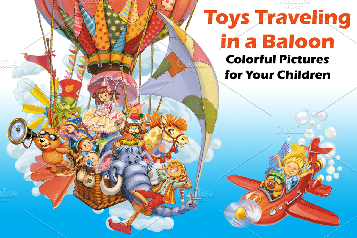 Traveling by plane and balloon, an Animal Illustration by Adamskyistudio (Photo 1 of 5)