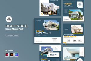 Real Estate Instagram Post Template, a Social Media Template by Spark_Creative