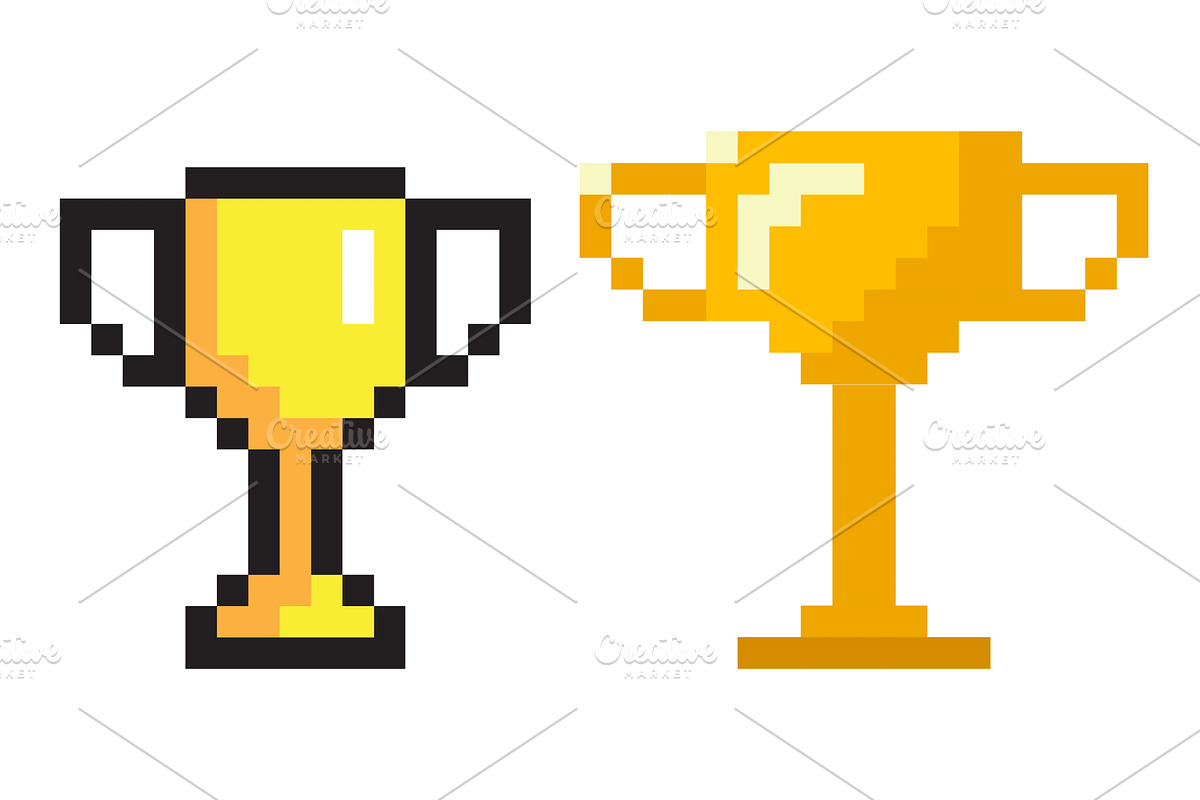 Trophy Awards for Victory, Pixel Art, an Illustration by robuart