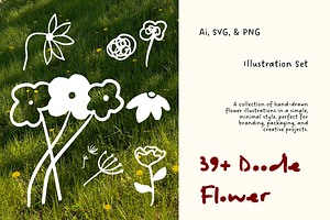 39+ Doodle Flower Illustrations Set, a Decorative Illustration by The Journey Atelier