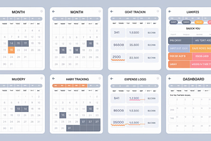 Monthly Trackers Bundle, Digital Pla