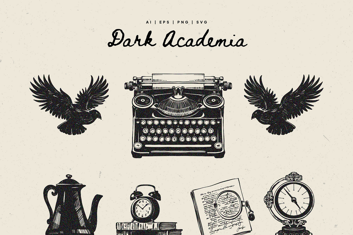 Dark Academia P.2 | Illustration Kit, an Object Illustration by KetteCreate (Photo 9 of 16)