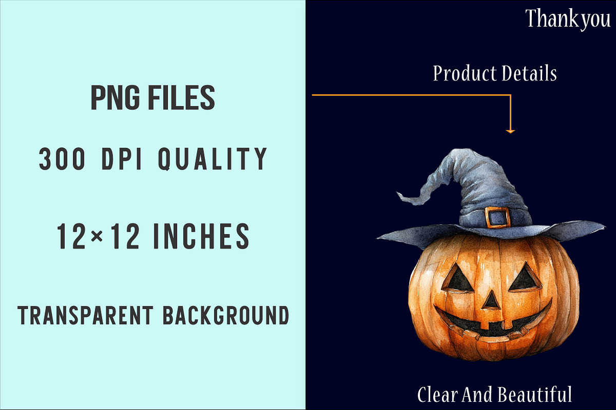 Watercolor Cute Halloween Clipart, an Illustration by SinaCreation (Photo 4 of 5)