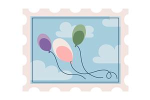 Postage stamp, icon. Hand, an Illustration by Things for designers