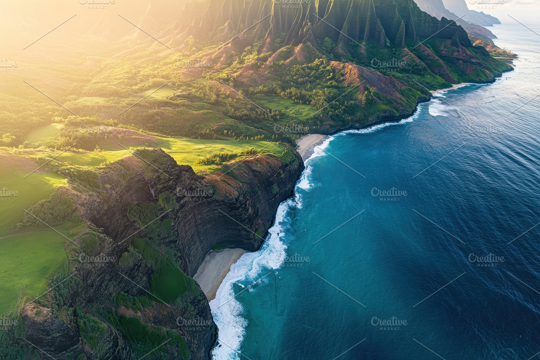 Stunning aerial view of ocean cliffs, a Photo by Iftikhar Alam