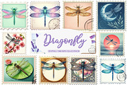 Dragonfly Postage Stamps Clipart, an Illustration by Daily.Designs (Thumbnail 1 of 5)
