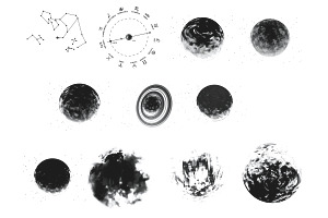 Space Icons Set 2 Procreate Brush