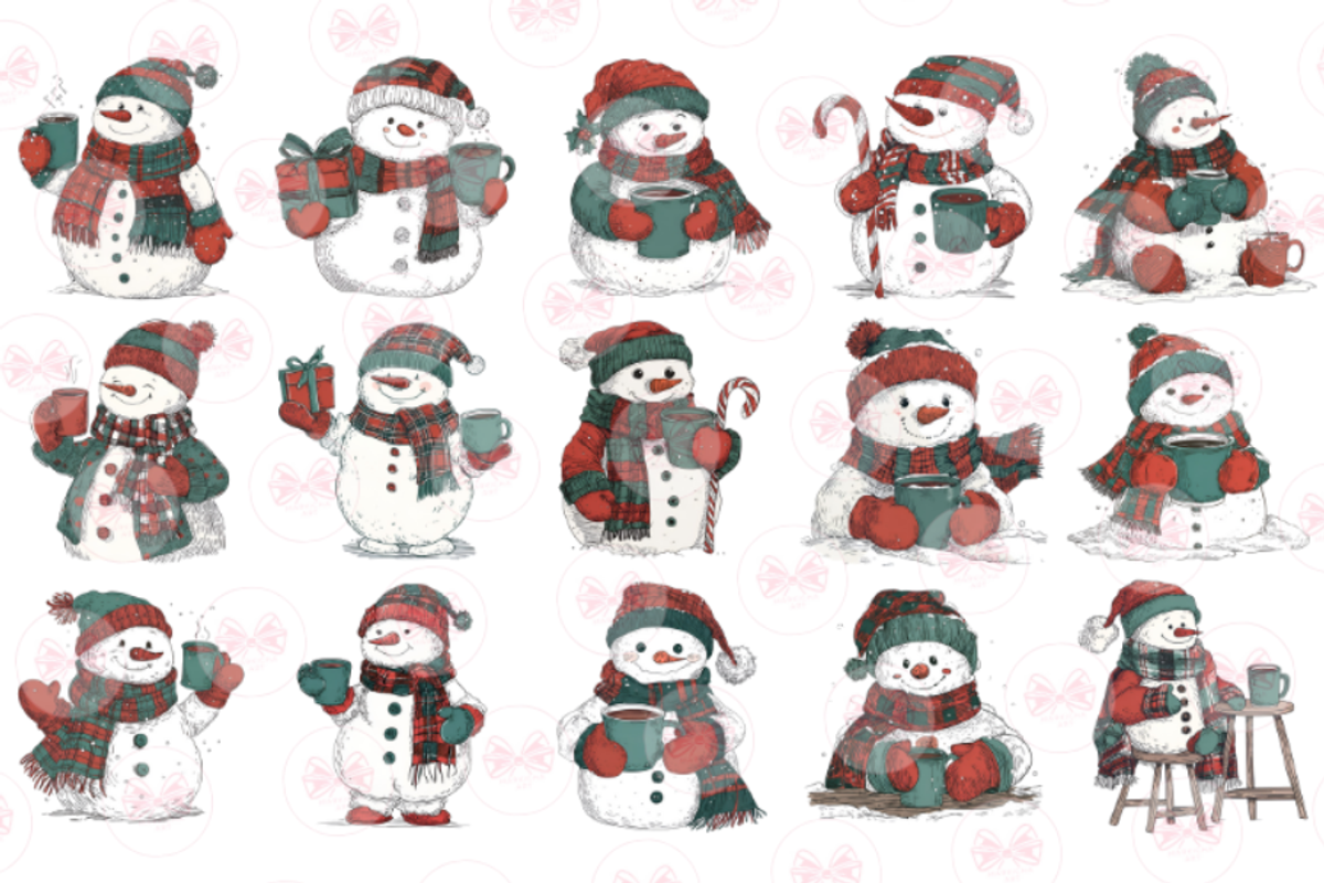 Christmas Snowman Clipart, a Graphic by Markicha Art (Photo 3 of 4)