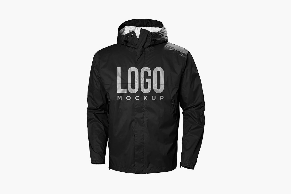 Black Jacket Logo Mockup, a Hoody Mockup by Creativeadi