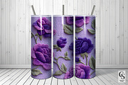 Purple Flowers Embroidery Background, a Pattern Graphic by Creative Store (Thumbnail 3 of 5)